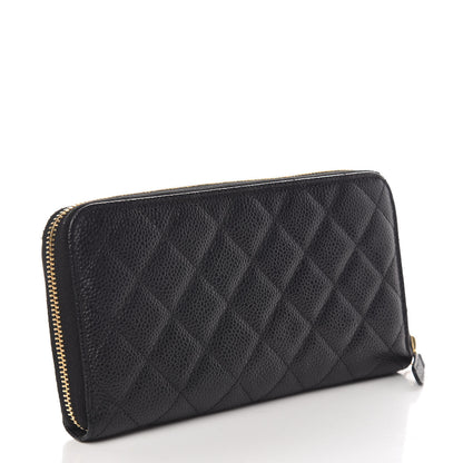 Chanel Caviar Quilted Large Gusset Zip Around Wallet Black 3 of 11