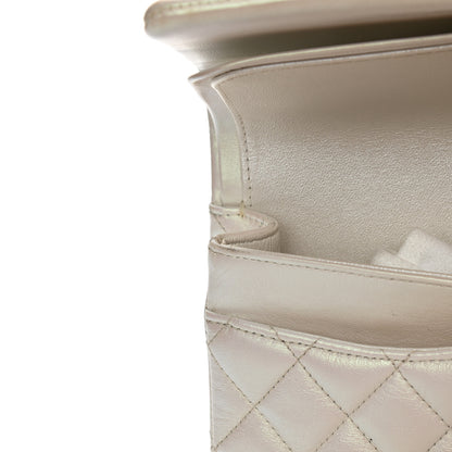 Chanel Iridescent Calfskin Quilted Medium Double Flap White 16 of 22