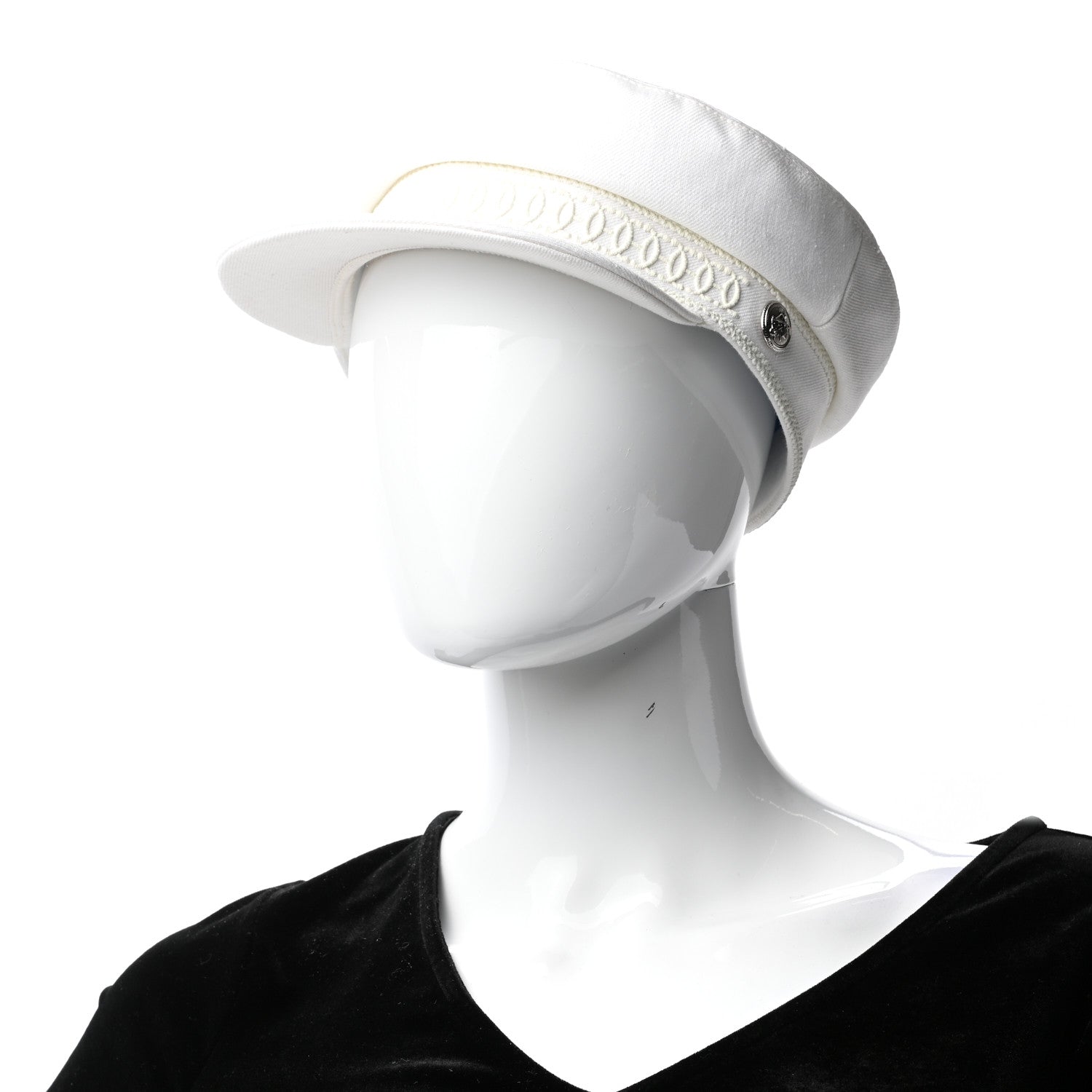 Hermes Linen Twill Cabourg Cap 58 White 2 of 7