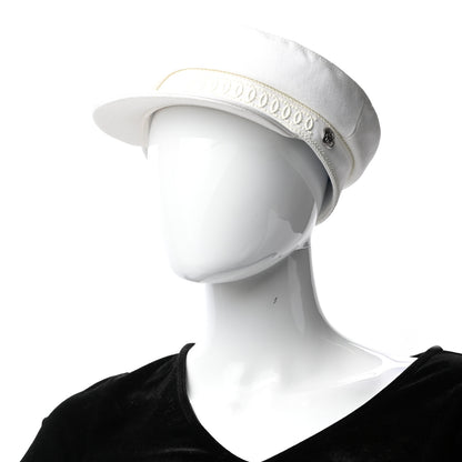 Hermes Linen Twill Cabourg Cap 58 White 2 of 7