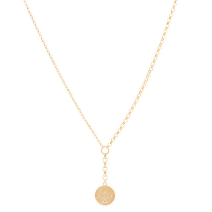 Foundrae 18K Yellow Gold Diamond Medium Dream Medallion Mixed Belcher Extension Chain Necklace 1 of 7