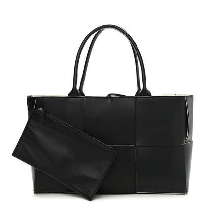 Bottega Veneta Nappa Maxi Intrecciato Arco Tote Black White 1 of 15