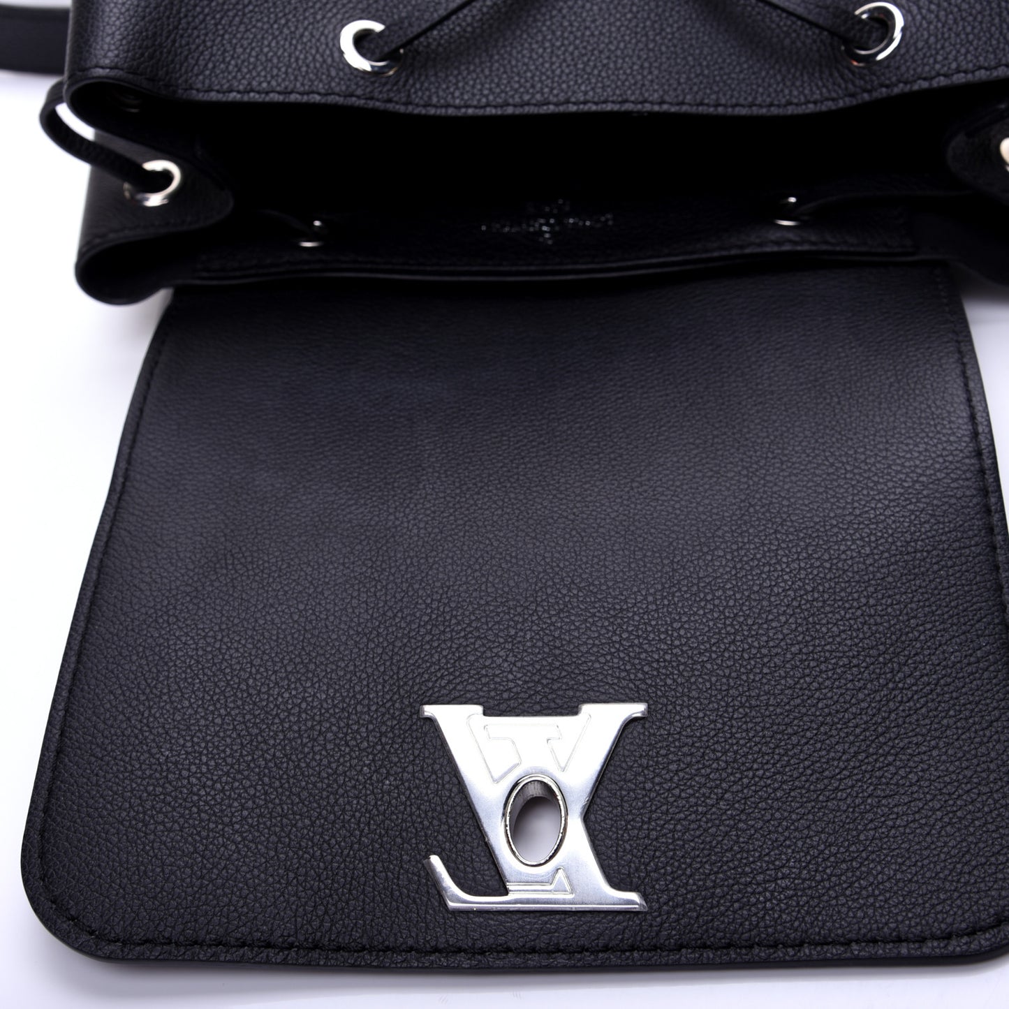 Calfskin Lockme Backpack Black