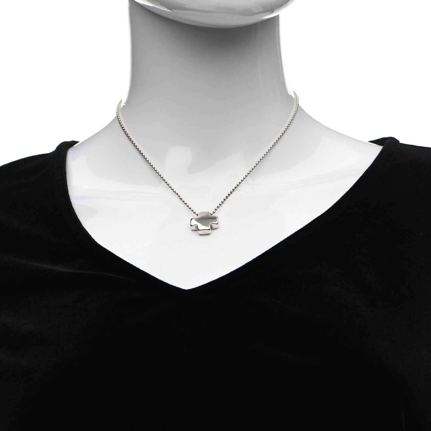 Sterling Silver Square Cross Pendant Necklace