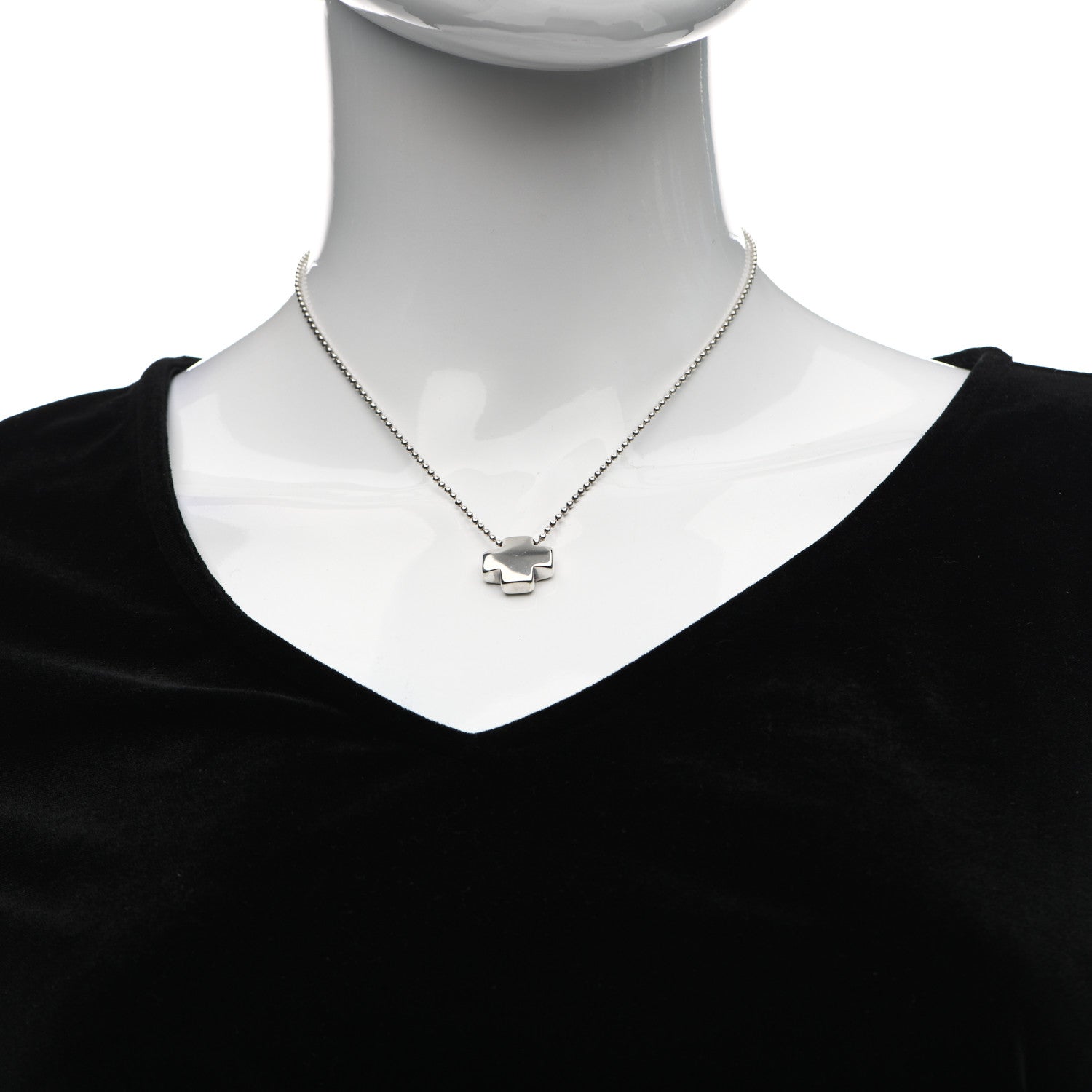 Tiffany Sterling Silver Square Cross Pendant Necklace 2 of 4