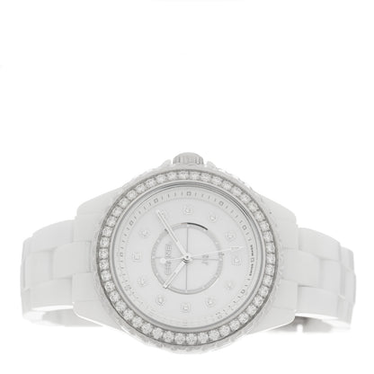 Chanel Stainless Steel Ceramic Diamond Bezel 33mm J12 Quartz Watch White 2 of 5