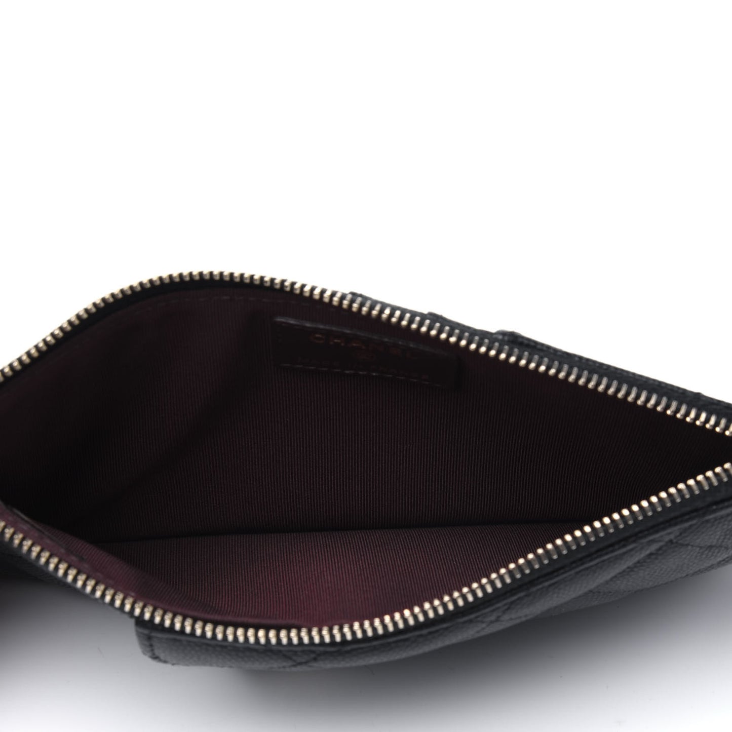 Caviar Quilted Classic Flat Wallet Pouch Black