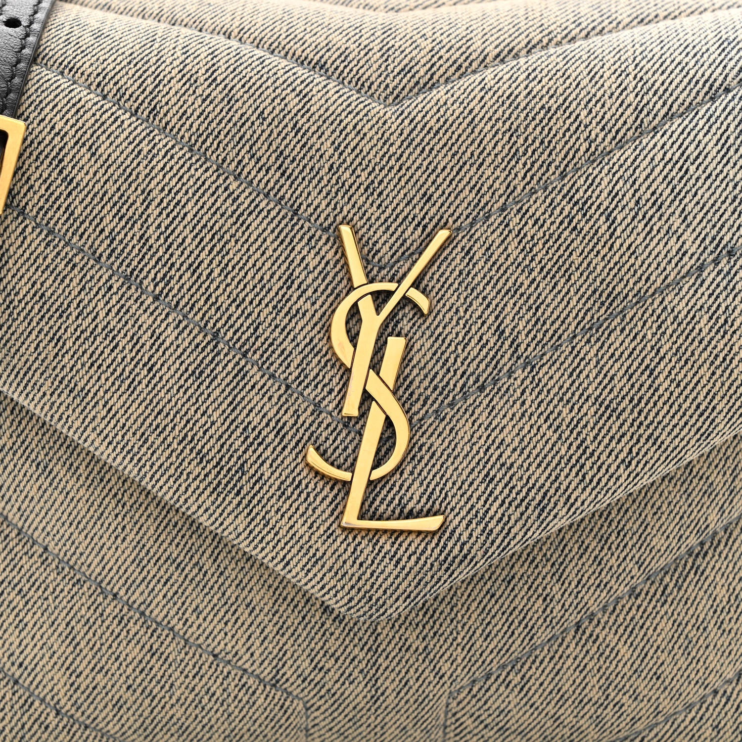 Saint Laurent Denim Y Quilted Monogram Toy Loulou Crossbody Bag Grey 8 of 11