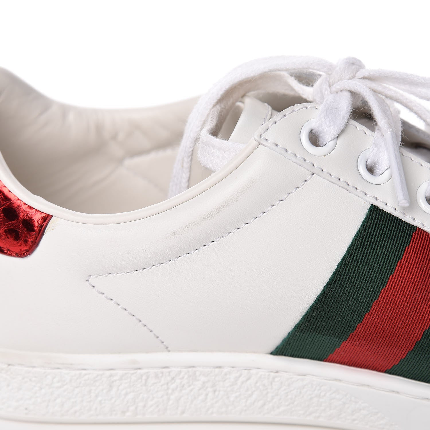 Gucci Calfskin Web Pearl Studded Womens Ace Sneakers 36 White 19 of 22