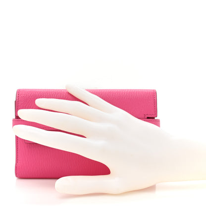 Hermes Chevre Mysore Medium Kelly Wallet Rose Shocking 2 of 11