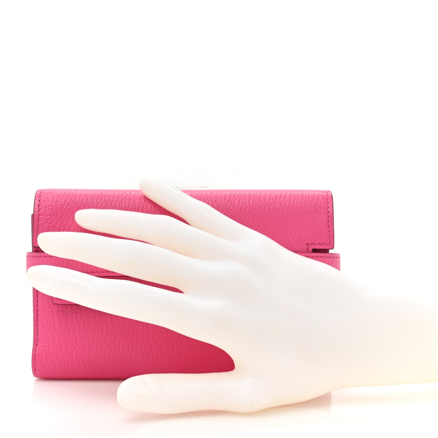 Chevre Mysore Medium Kelly Wallet Rose Shocking