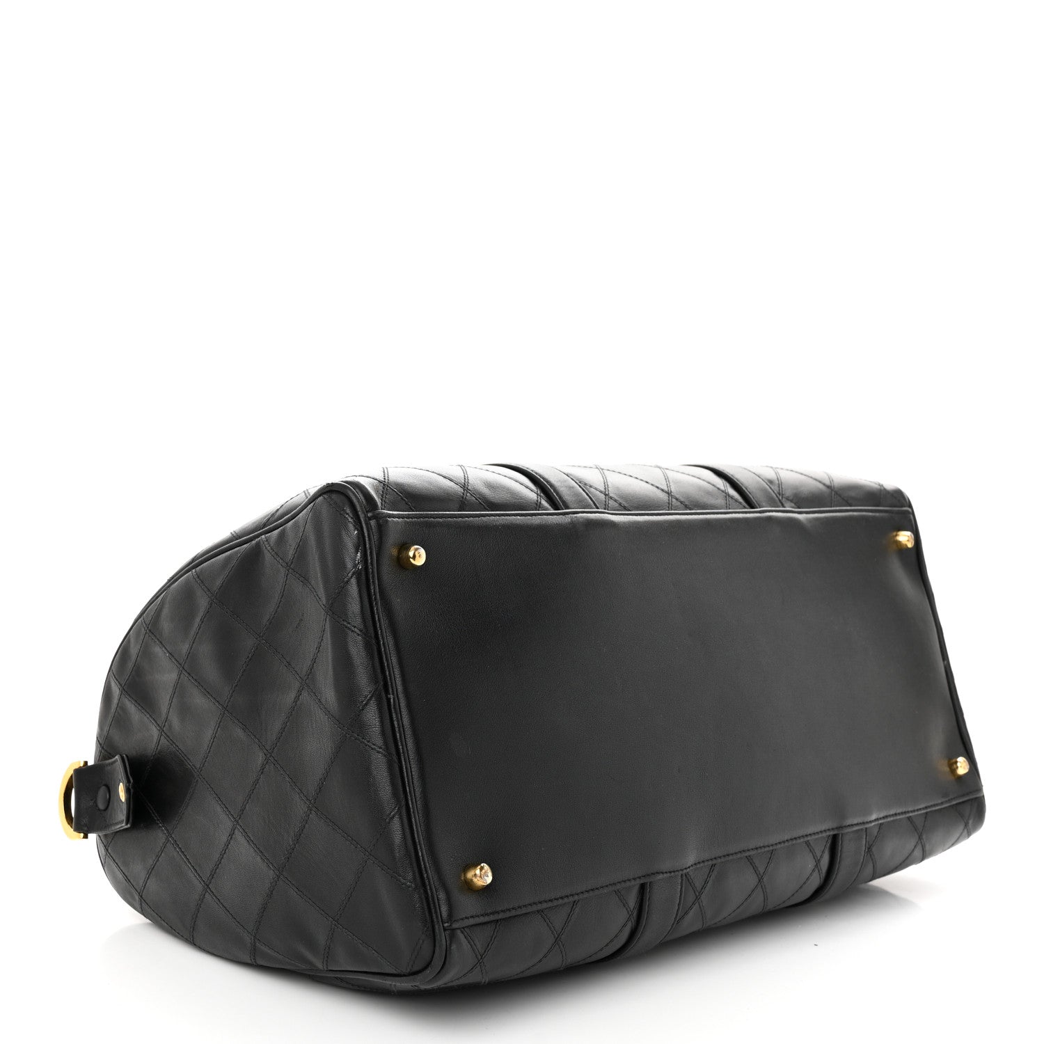 Chanel Calfskin Diamond Stitched Duffle Bag Black 3 of 13