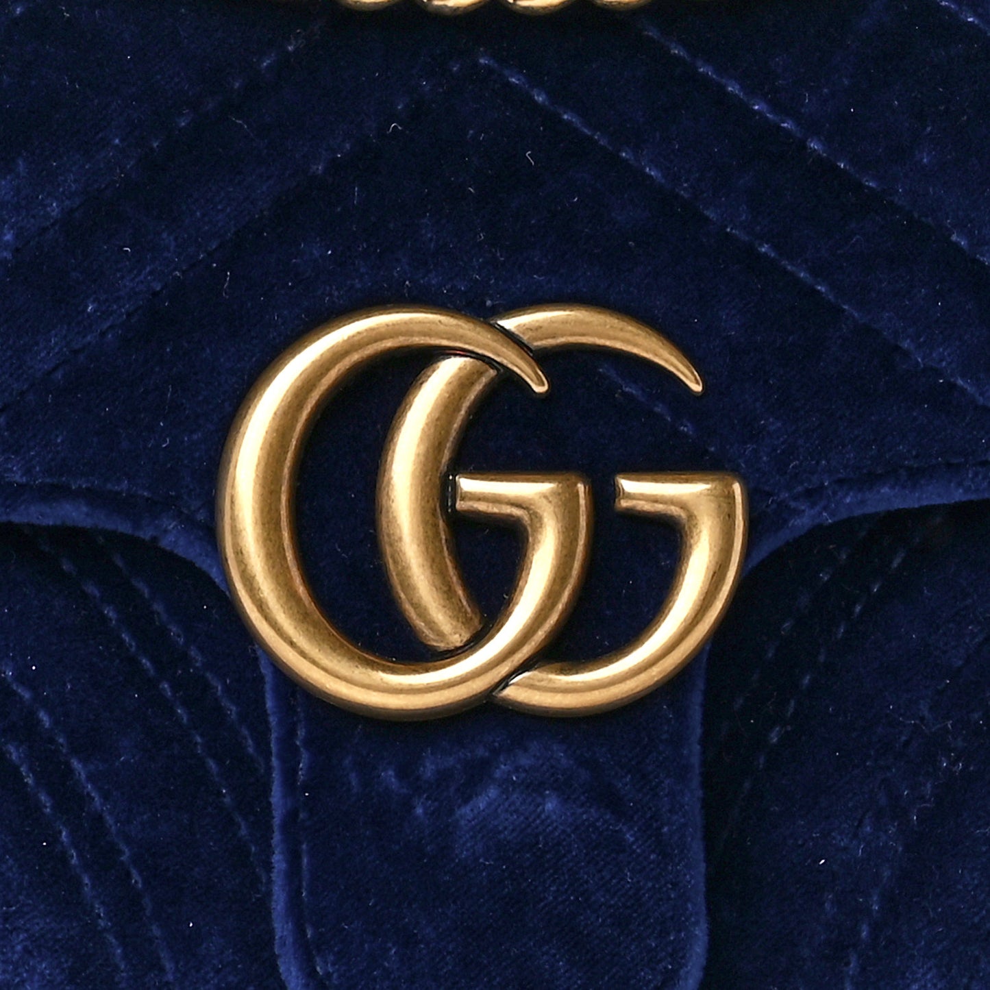 Velvet Matelasse Mini GG Marmont Shoulder Bag Cobalt Blue