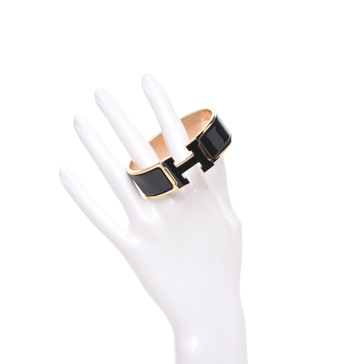 Enamel Wide Clic Clac H Bracelet GM Black