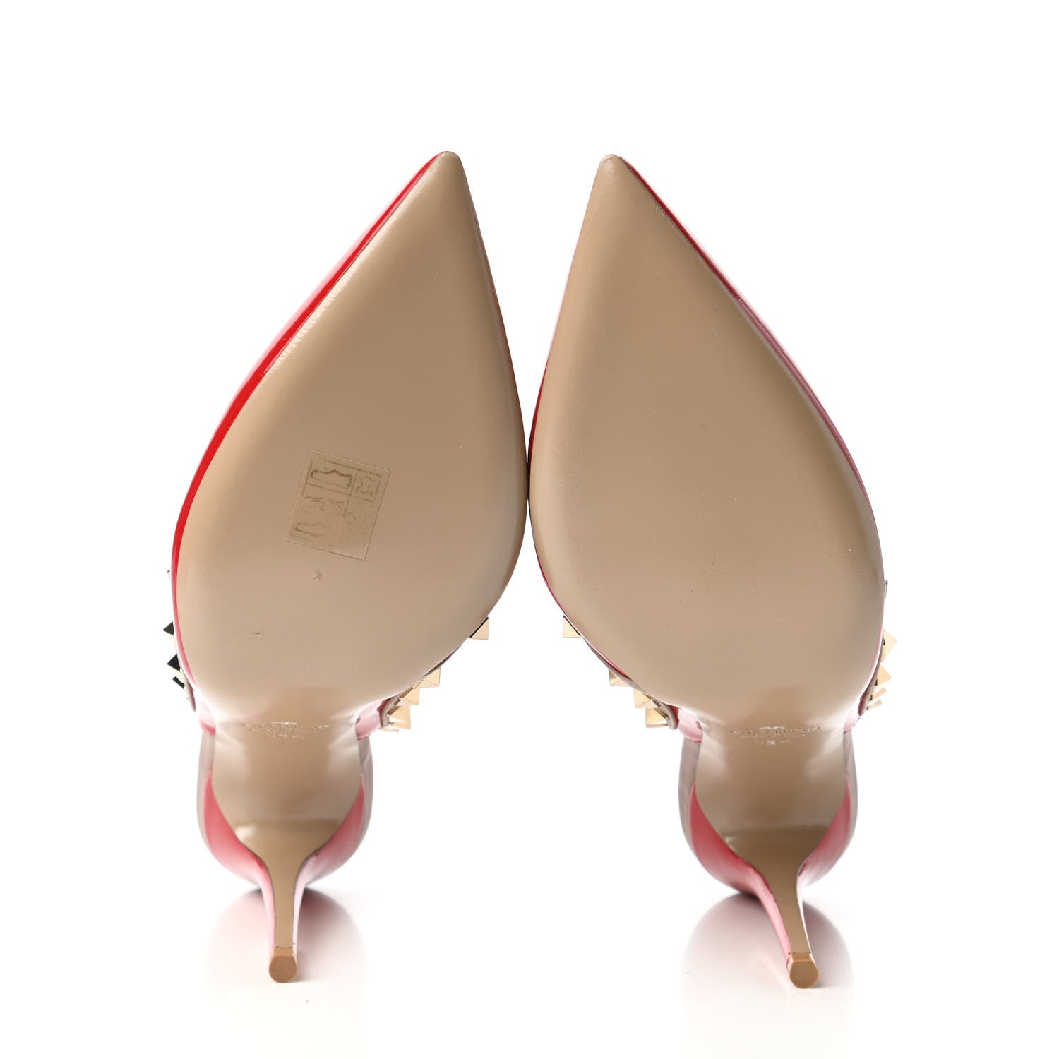 Valentino Garavani Patent Nappa Rockstud Ankle Strap 100mm Pumps 39.5 Rosso Valentino Poudre 5 of 9