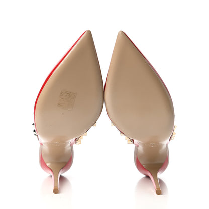 Valentino Garavani Patent Nappa Rockstud Ankle Strap 100mm Pumps 39.5 Rosso Valentino Poudre 5 of 9
