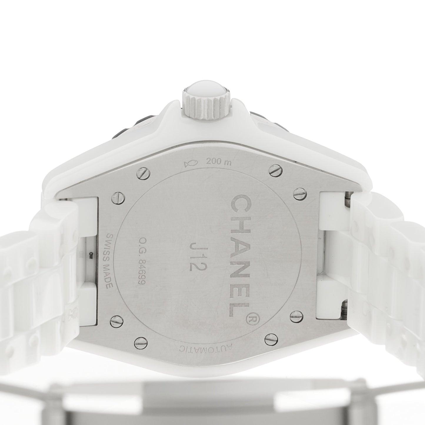 Stainless Steel Ceramic Diamond Dial 33mm J12 Quartz Watch White
