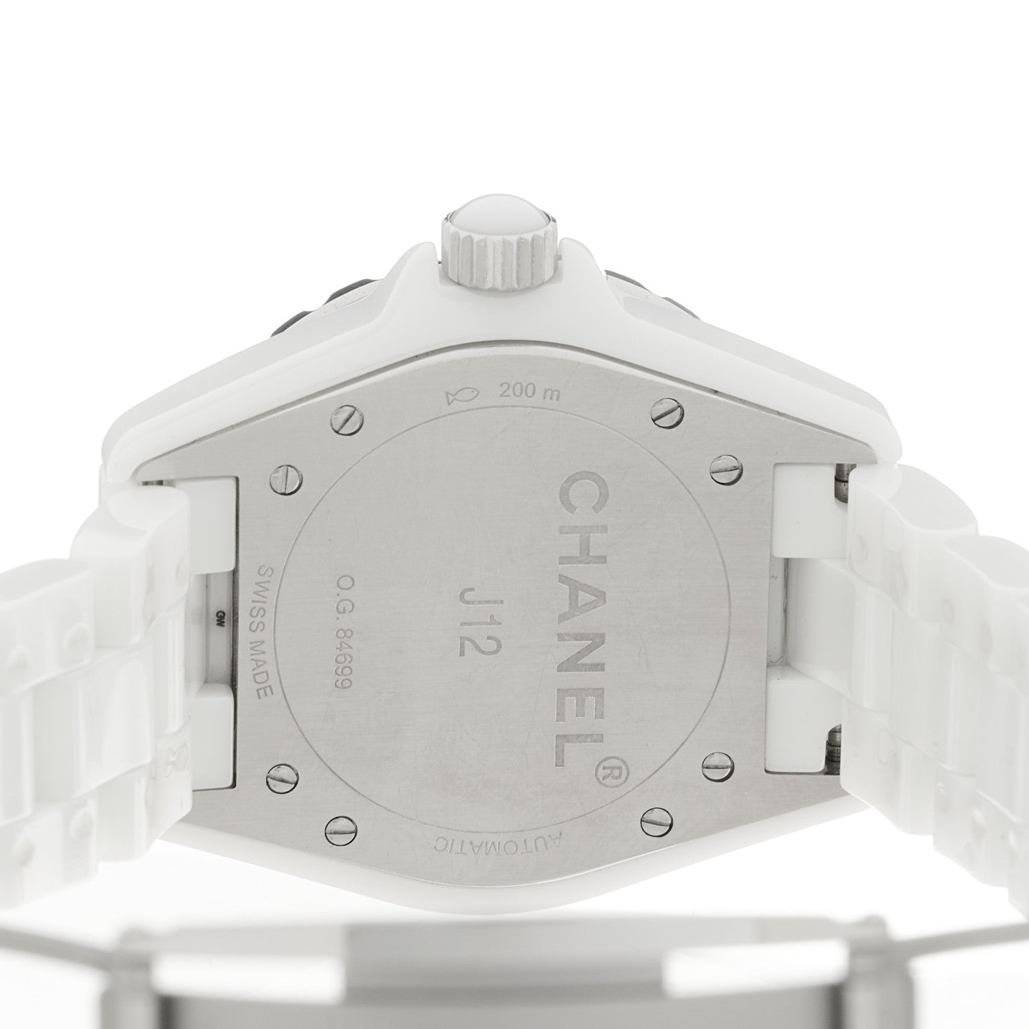 Chanel Stainless Steel Ceramic Diamond Dial 33mm J12 Quartz Watch White 4 of 5