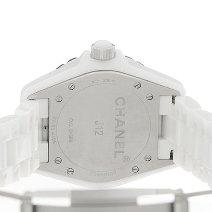 Chanel Stainless Steel Ceramic Diamond Dial 33mm J12 Quartz Watch White 4 of 5
