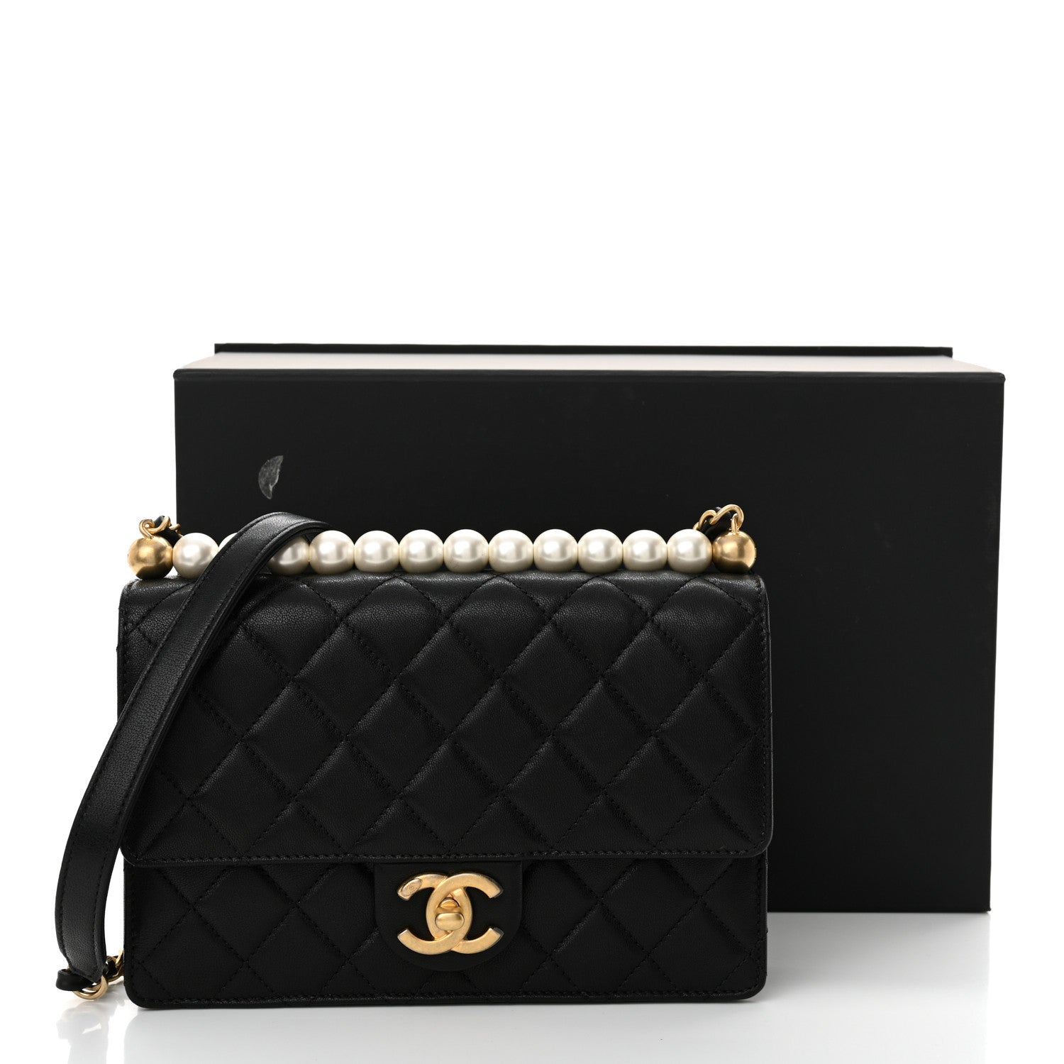 Chanel Goatskin Quilted Small Chic Pearls Flap Black 11 of 11