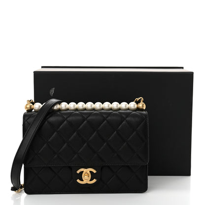 Chanel Goatskin Quilted Small Chic Pearls Flap Black 11 of 11