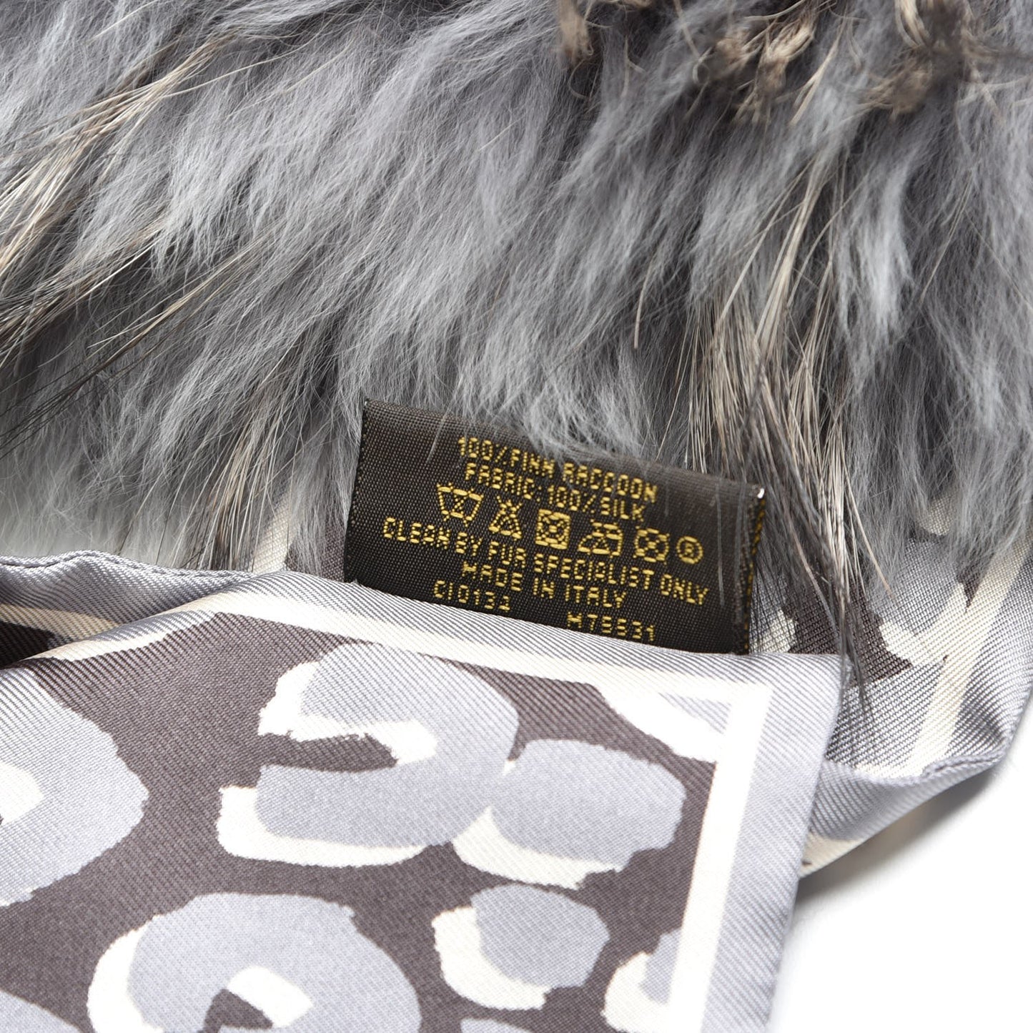 Silk Raccoon Fur Leopard Bandeau Scarf