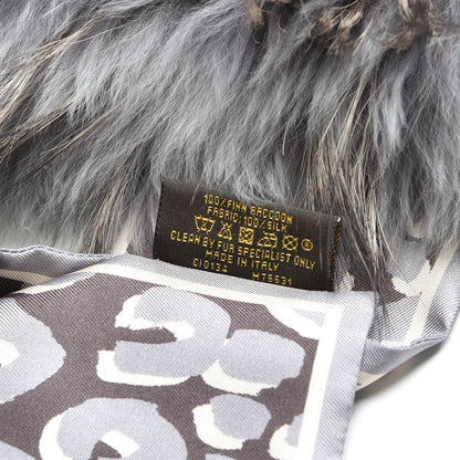 Louis Vuitton Silk Raccoon Fur Leopard Bandeau Scarf 5 of 5