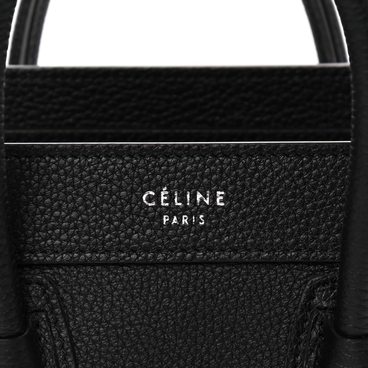 Celine Drummed Calfskin Nano Luggage Black 7 of 9