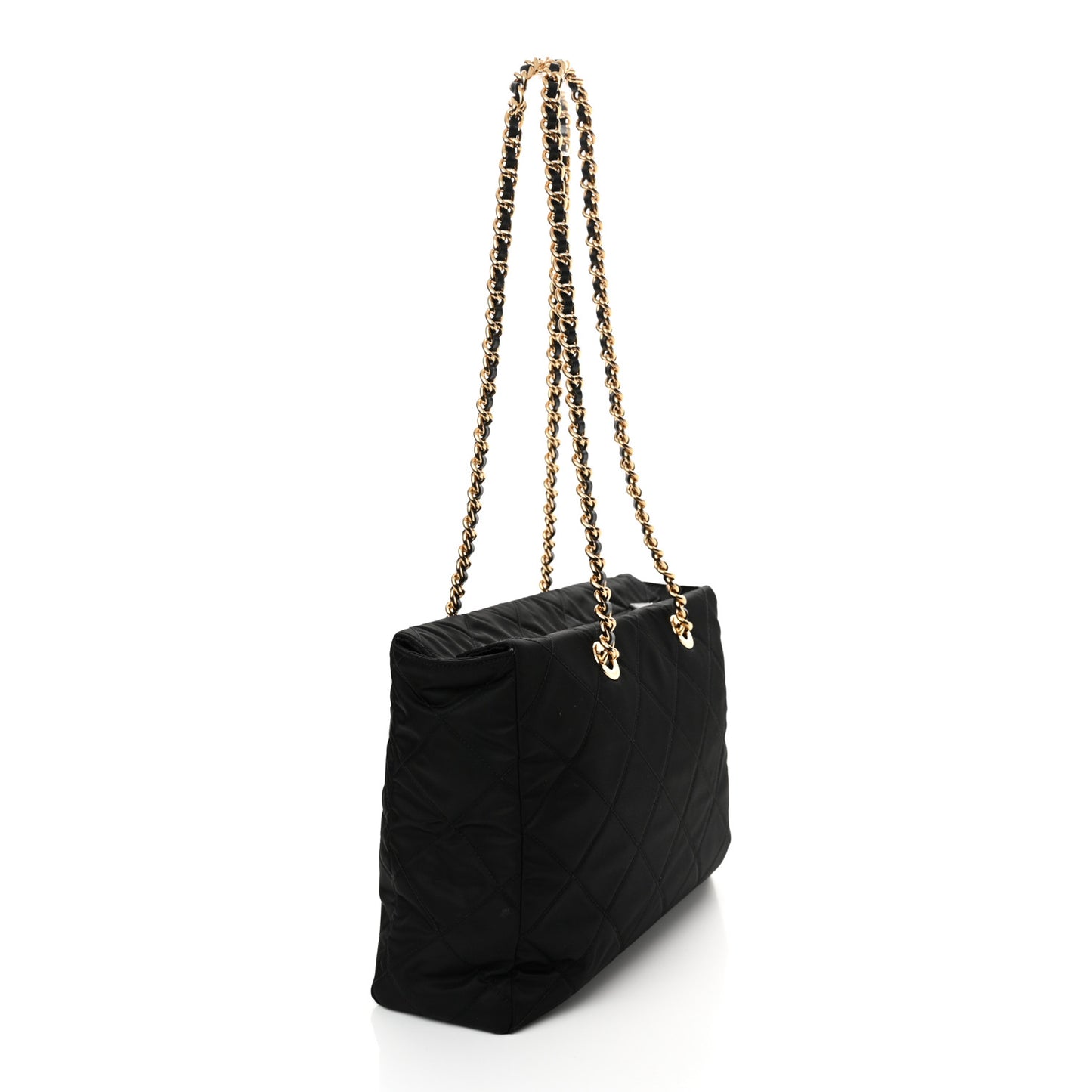 Re-Nylon Impuntu Quilted Re-Edition 1995 Chaine Medium Tote Bag Black