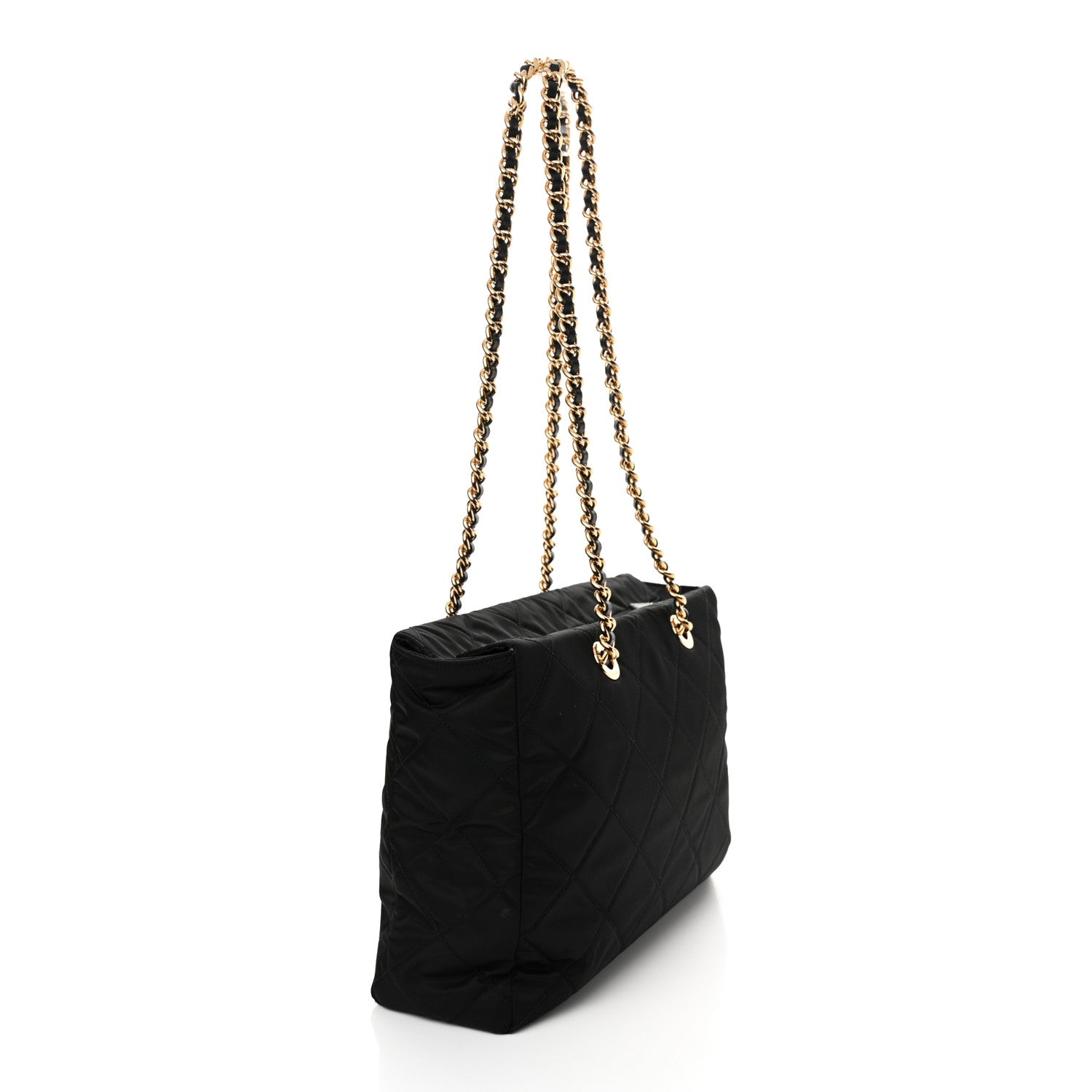 Prada Re-Nylon Impuntu Quilted Re-Edition 1995 Chaine Medium Tote Bag Black 3 of 10