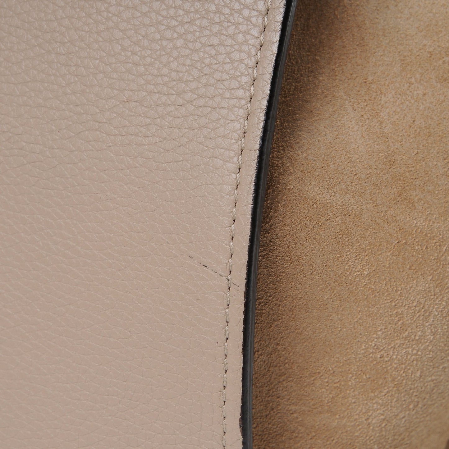 Drummed Calfskin Suede Large Trapeze Dune