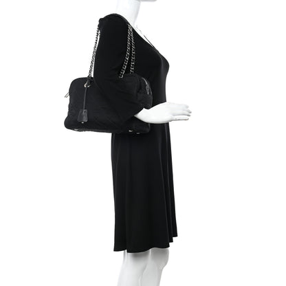 Prada Nylon Tessuto Impuntu Quilted Shoulder Bag Black 2 of 10
