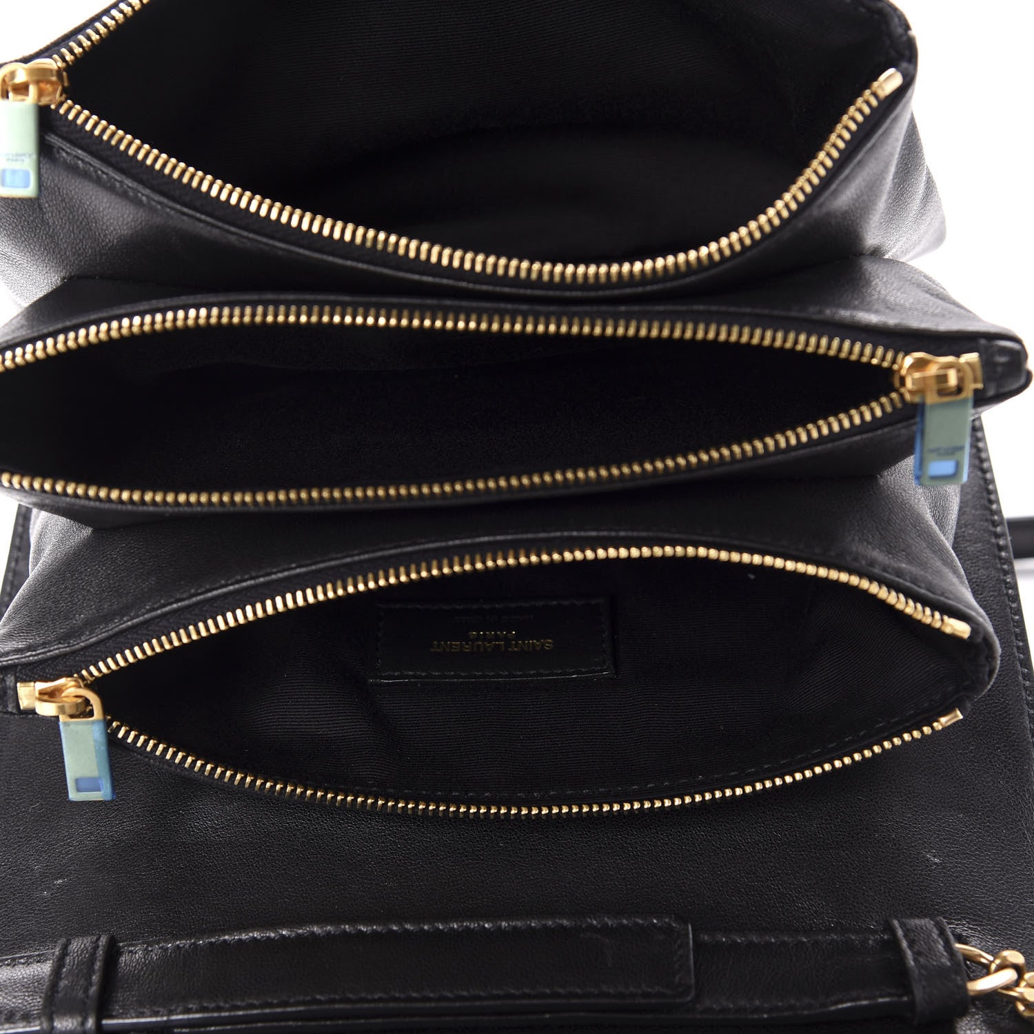 Saint Laurent Lambskin Diamond Quilted Monogram Angie Chain Bag Black 5 of 11