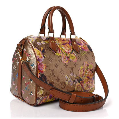 Louis Vuitton Metallic Monogram LV Garden Speedy Bandouliere 25 Gold 2 of 9