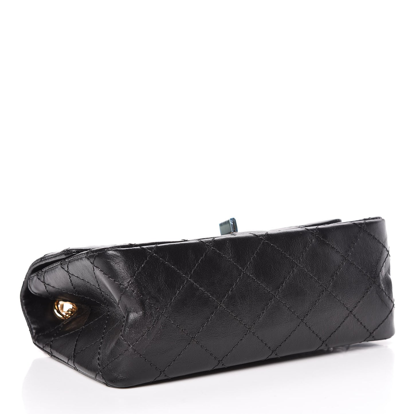 Aged Calfskin Quilted 2.55 Reissue Mini Flap Black