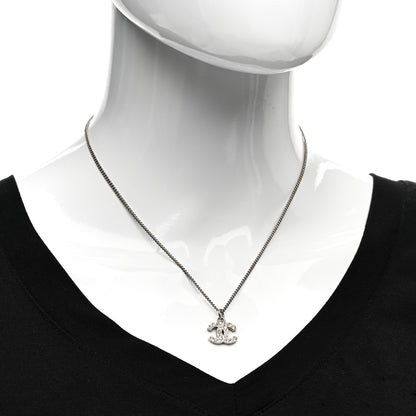 Chanel Crystal Timeless CC Necklace Silver 2 of 4