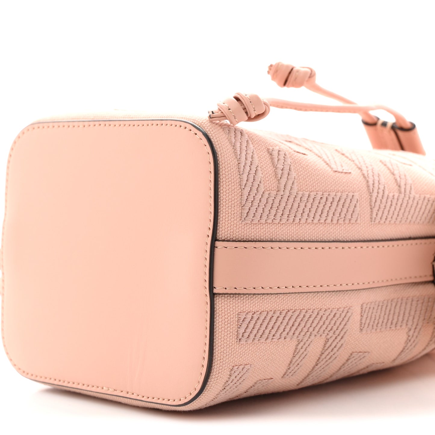 Canvas Nappa F is Fendi FF Embroidered Mini Mon Tresor Bucket Bag Baby Pink
