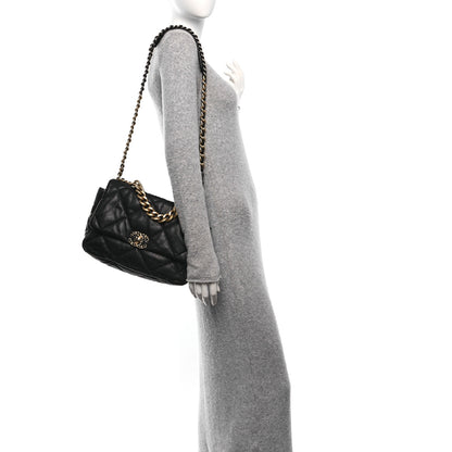 Chanel Lambskin Quilted Large Chanel 19 Flap Black 2 of 12