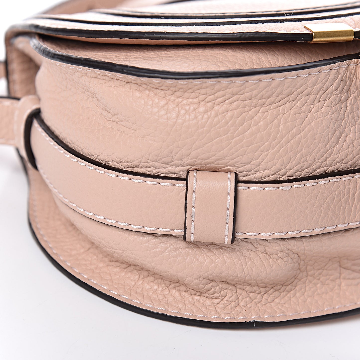 Calfskin Mini Marcie Round Crossbody Bag Blush Nude