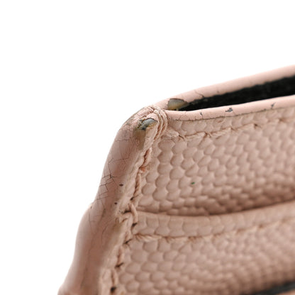 Saint Laurent Grain De Poudre Matelasse Chevron Monogram Credit Card Case Pale Pink 11 of 12