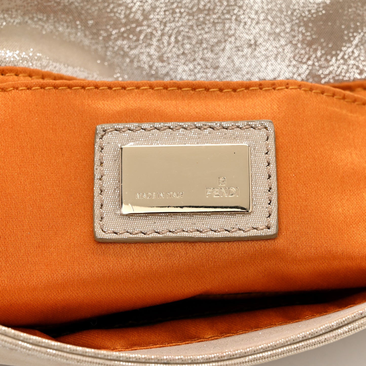 Metallic Calfskin Mia Pochette Beige