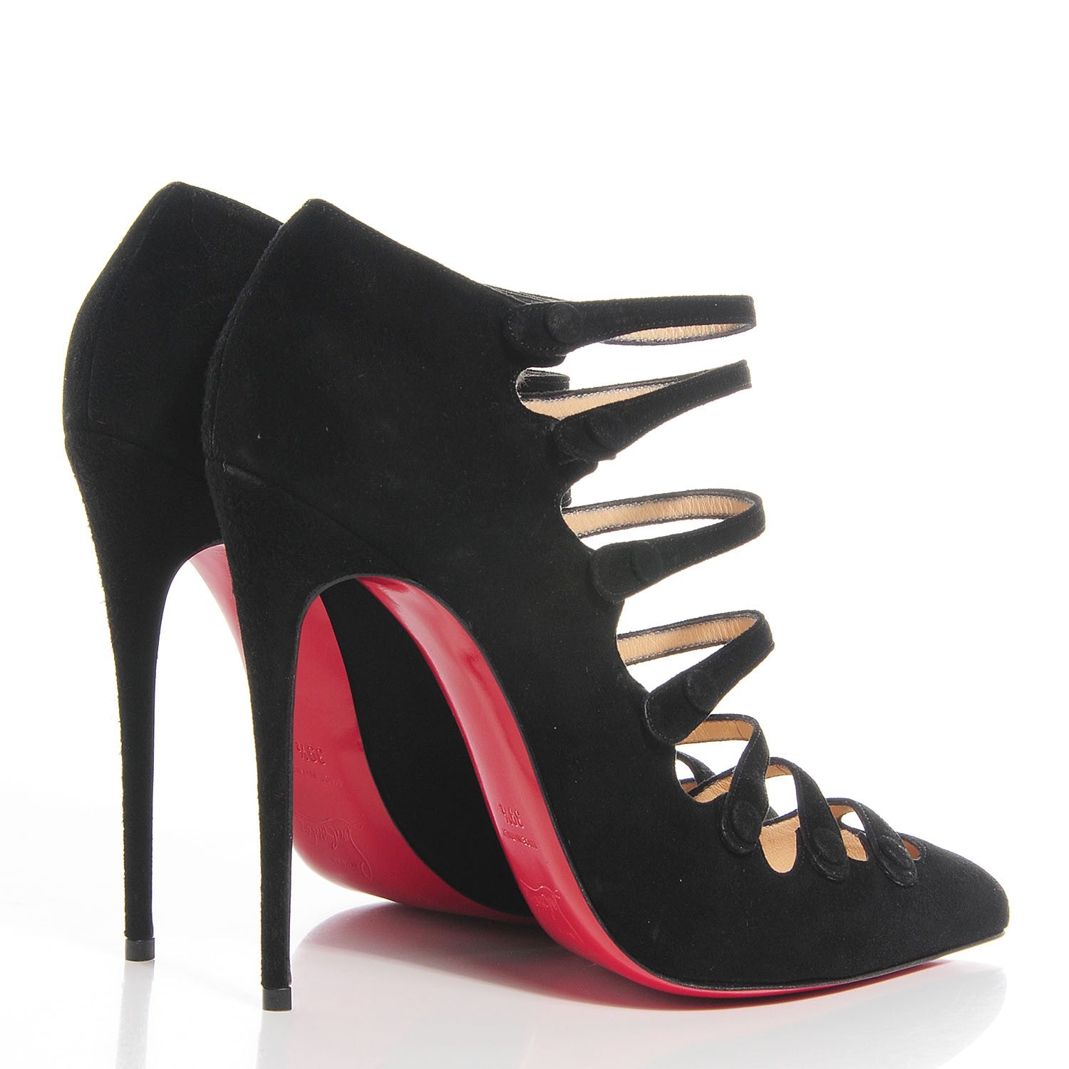 Christian Louboutin Suede Viennana 120 Strappy Booties 39.5 Black 4 of 6