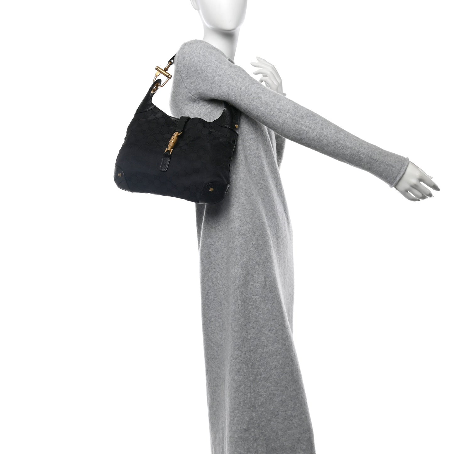 Monogram Piston Lock Jackie O Hobo Black