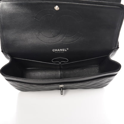 Chanel Crumpled Calfskin Quilted Jumbo Double Flap So Black 6 of 10