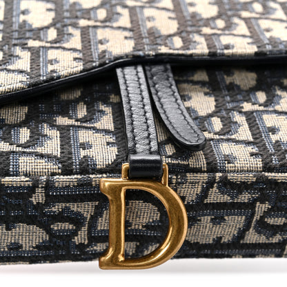 Christian Dior Oblique Saddle Chain Pouch Blue 11 of 12