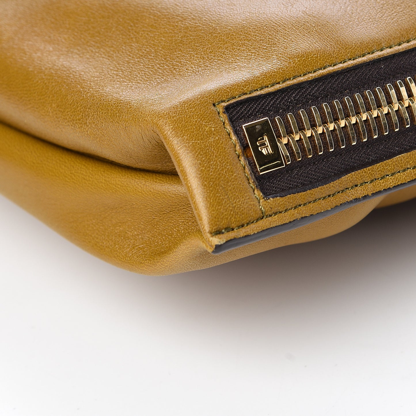 Ramskin Small Alix Padlock Zip Shoulder Bag Olive