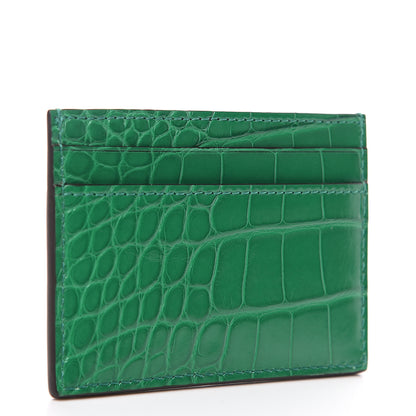 Gucci Alligator GG Marmont Card Holder Emerald 2 of 5