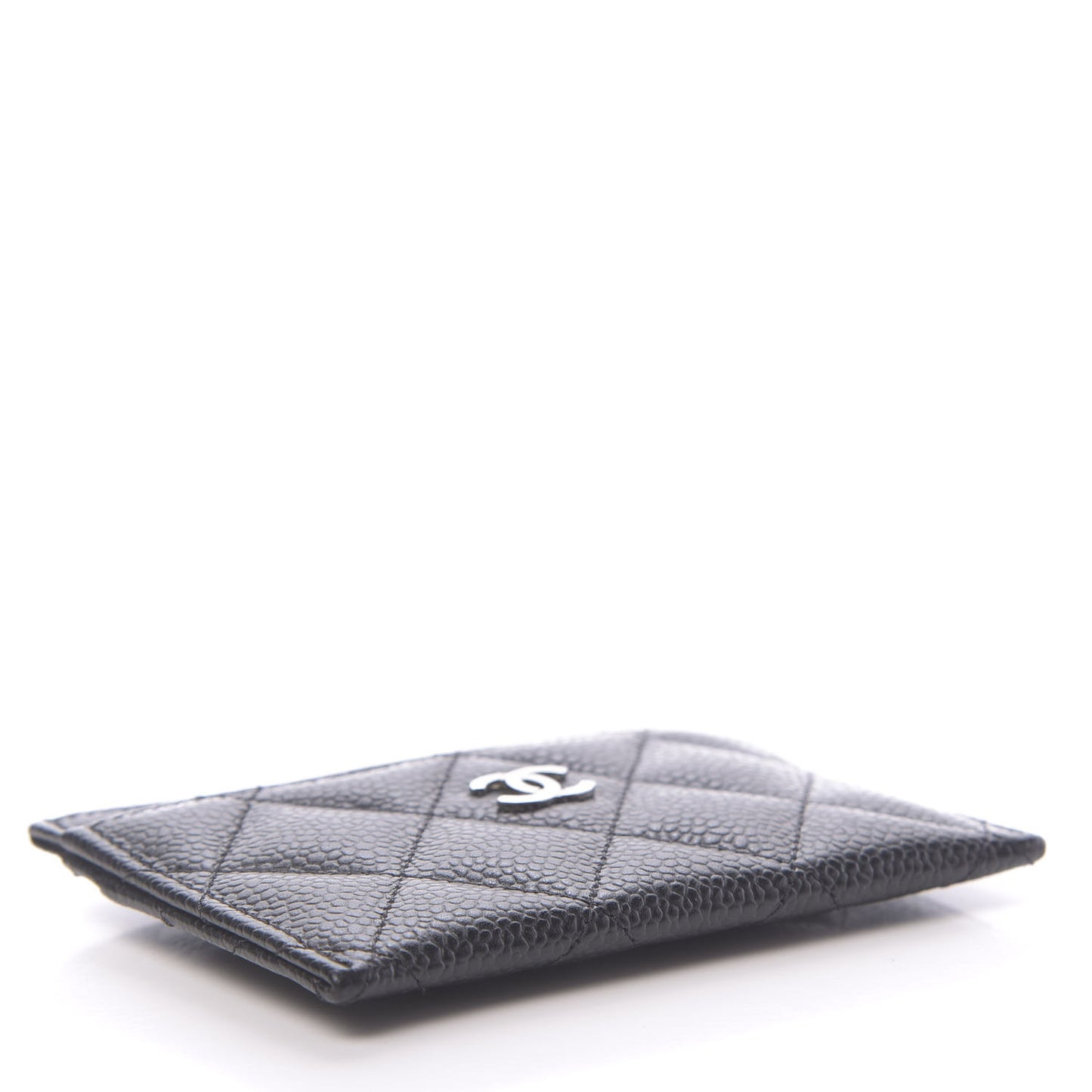 Caviar Quilted Card Holder Black