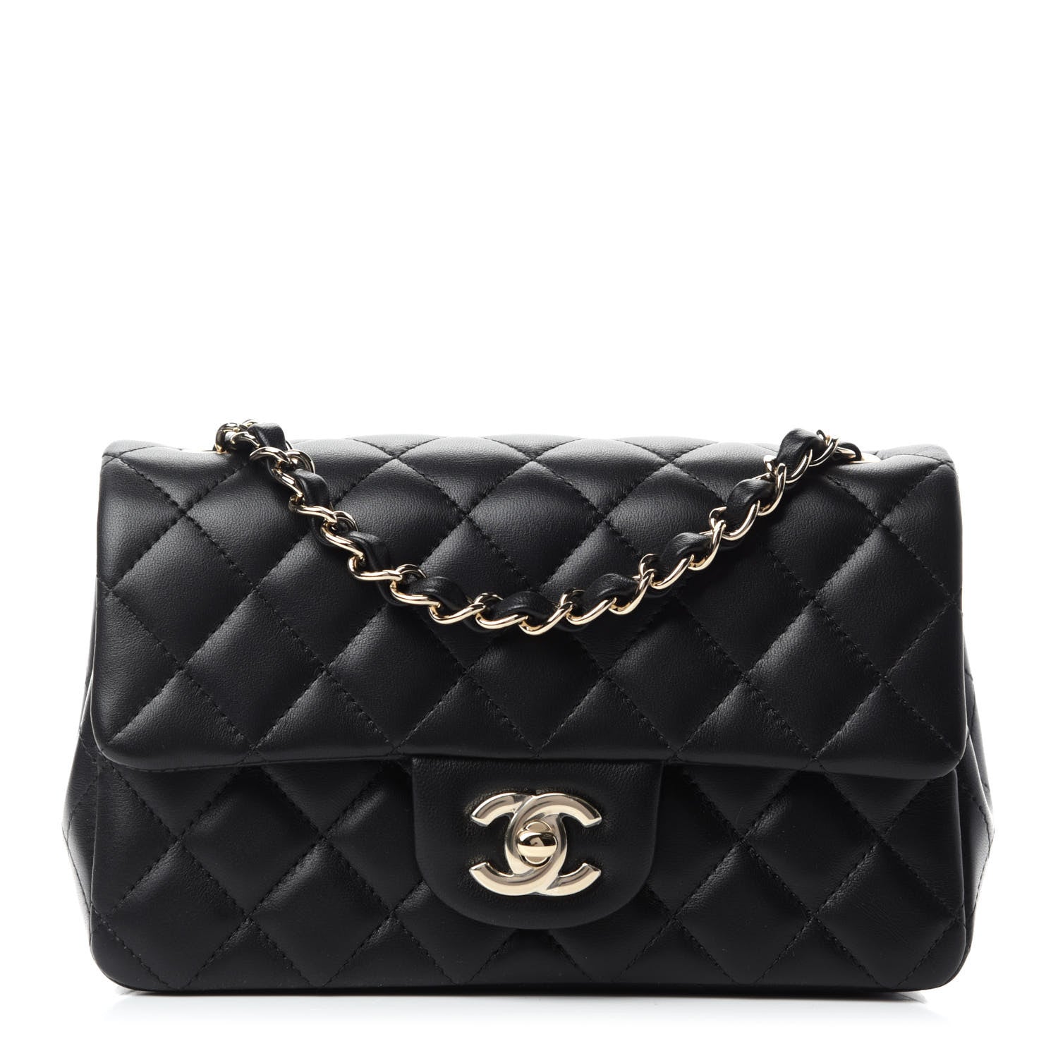 Chanel Lambskin Quilted Mini Rectangular Flap Black 1 of 11