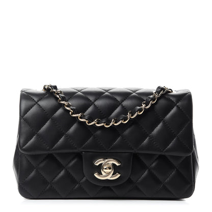Chanel Lambskin Quilted Mini Rectangular Flap Black 1 of 11